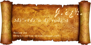 Járfás Árpád névjegykártya